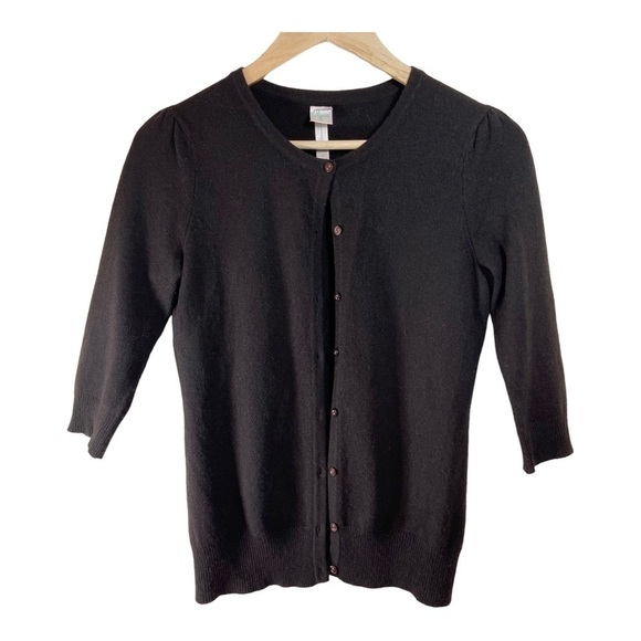 Aqua Cashmere Button Up Cardigan - Chocolate Brown - Picture 1 of 6